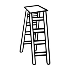 Ladder cartoon illustration isolated on white background for children color book