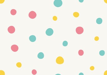 Seamless pattern. Multi-colored circles on a light background. Vector repeating texture. - 212397495