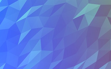 Abstract triangle geometrical blue background. Geometric origami style with gradient. 3D illustration