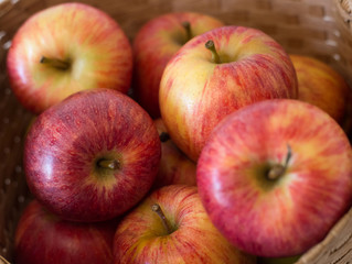 basket full of apples detail