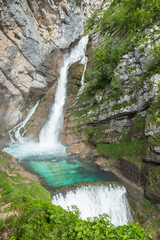 Fototapeta na wymiar Savica falls in Triglavski narodni park, Slovenia