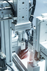 robotic machine tool in industrial manufacture plant,Smart factory industry 4.0 concept.