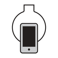 isolated mobile phone with spanner tool vector illustration