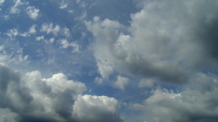 White clouds on the blue sky