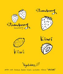 농산물 일러스트 / 손으로 그린 과일과 채소 그림