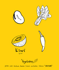 농산물 일러스트 / 손으로 그린 과일과 채소 그림