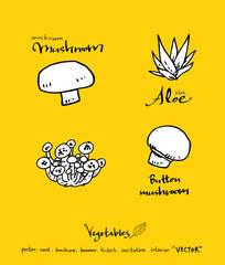 농산물 일러스트 / 손으로 그린 과일과 채소 그림