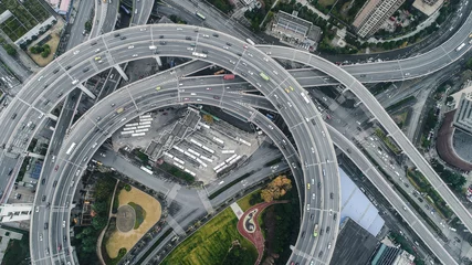 Papier Peint photo autocollant Pont de Nanpu aerial view of Nanpu Bridge in Shanghai