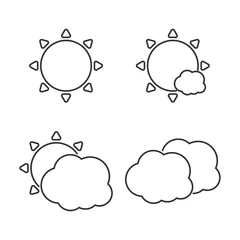 Gordijnen Set of weather icons © tommarkov