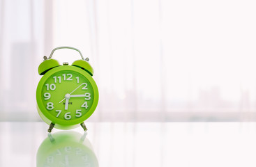 Green alarm clock