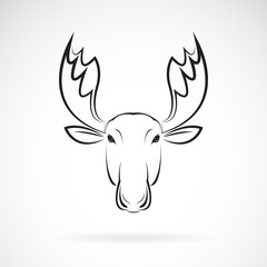 Vector of moose deer head design on white background., Wild Animals. Easy editable layered vector illustration.