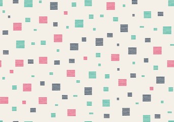 Repeating pattern with rectangles with stripes. Seamless vector pattern. Hand drawn image.