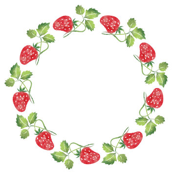 recommend clip art: 苺柄のイラスト　ラウンド