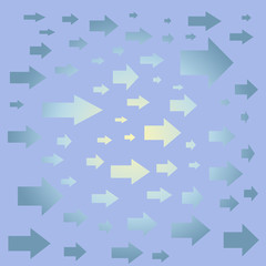 Design of multiple horizontal arrows in pastel colors.