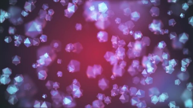 many random flying fading crystals in color space animation background new quality universal motion dynamic animated colorful joyful cool video footage