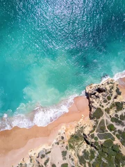 Fototapeten Aerial view of tropical sandy beach and ocean with turquoise water. © Leszek Czerwonka