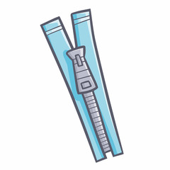 Cute and funny zipper - vector.