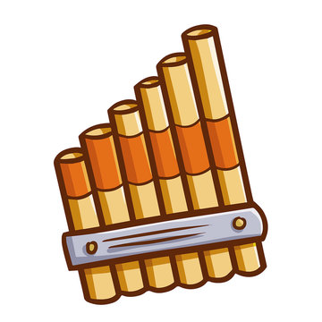 Cute and funny pan flute for musical performance - vector