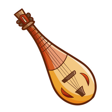 Cute and funny sarot for musical performance - vector