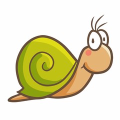 Cute and funny green snail smiling - vector. © ogieurvil