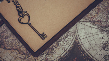 Vintage Key On Book