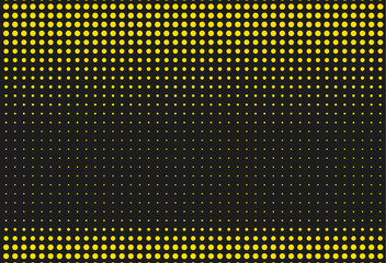 Black and yellow halftone background. Vector illustration