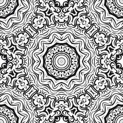 vector illustration. pattern with floral mandala, decorative border. design for print fabric, bandana