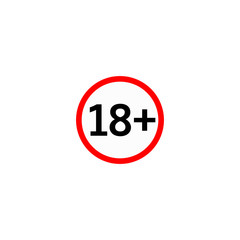 eighteen plus age vector icon