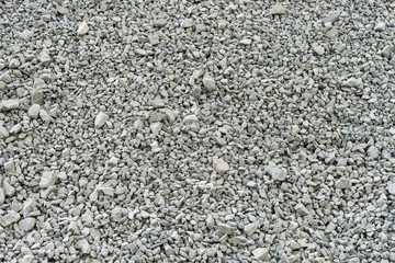 Gray gravel stones for the construction industry