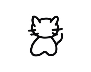 cat hand drawn icon , designed for web and app