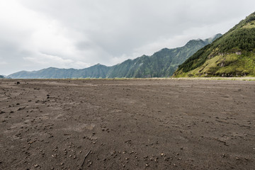 barren sand land and mountain