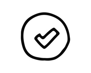 checked hand drawn icon , designed for web and app