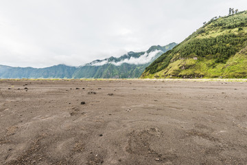 barren sand land and mountain