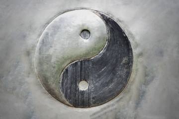 Yin Yang steel backgroound