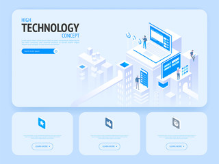 High technology concept. Landing page template.