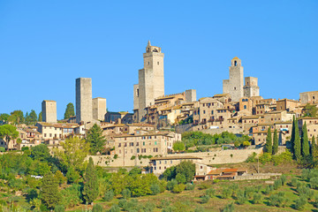 Fototapeta na wymiar A sunny September day in San Gimignano. Tuscany, Italy