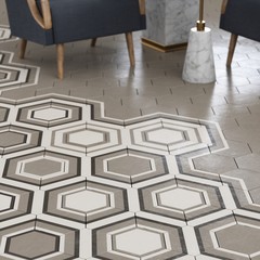 3d render of beige floor tile with pattern