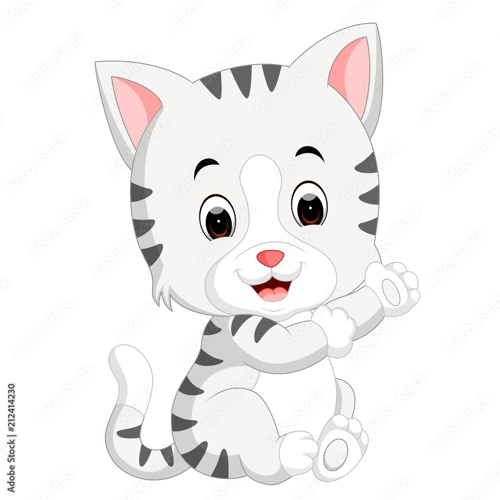 Poster cute cat cartoon