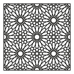 Decorative panel. Laser cutting. Oriental geometric pattern.