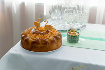 Wedding loaf on the table