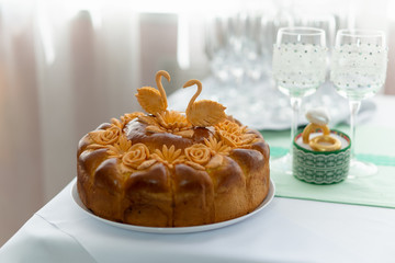 Wedding loaf on the table
