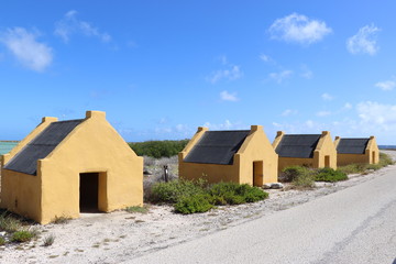 Historic salt slave huts in Bonaire