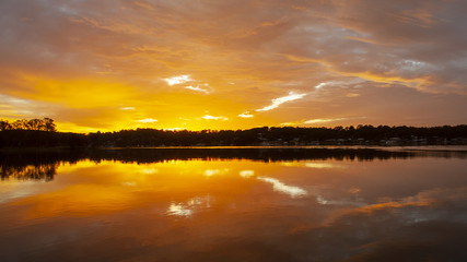 Tranquil orange sky Sunrise Seascape Australia
