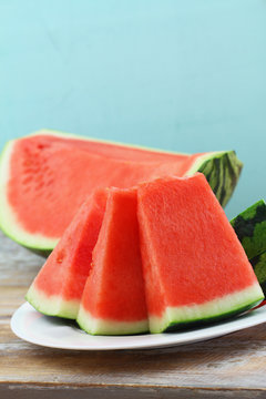 Few slices of fresh watermelon, closeup
