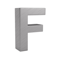 Character F on white background. Isolated 3D illustration