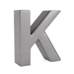 Character K on white background. Isolated 3D illustration