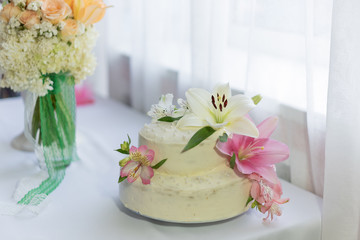 Small beautiful wedding cake