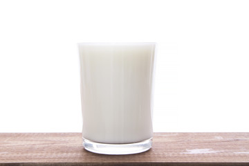 fresh milk in a glass isolated on white background