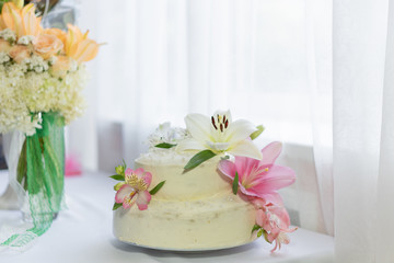 Small beautiful wedding cake