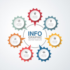 Vector infographic template for diagram, graph, presentation, chart, business concept with 7 options.